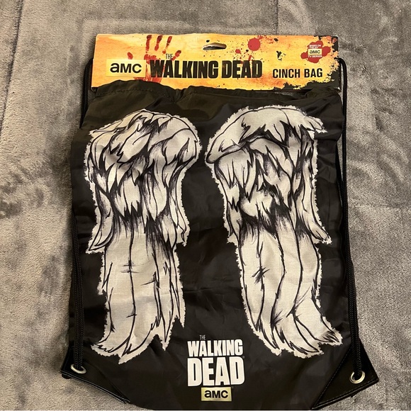 AMC The Walking Dead Daryl Dixon Wings Cinch Bag 13"W X 17"H - Picture 1 of 3